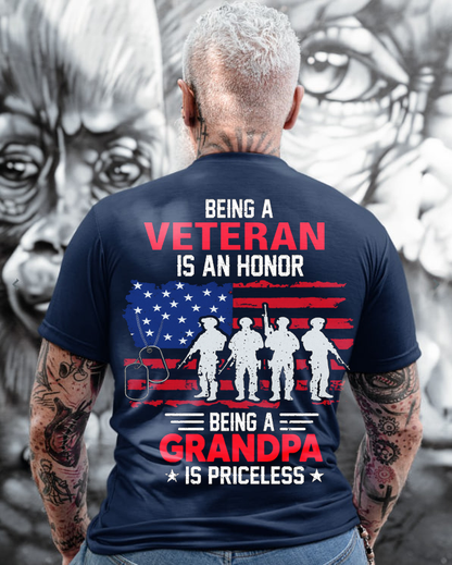 Being a Veteran is an Honor, Being a Grandpa is Priceless T-Shirt, Veteran Soldier Design, Gift for Veterans Day