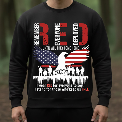 RED Friday Shirt – Remember Everyone Deployed, I Wear Red for Those Who Keep Us Free, Patriotic Military Veteran, Gift for Veterans Day