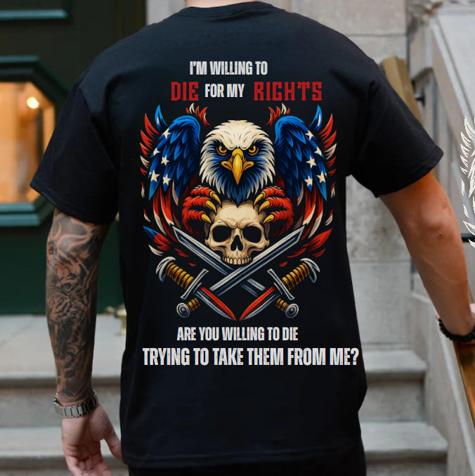 Patriotic American Eagle & Skull Graphic Tee, Military Veteran Shirt, Perfect Gift for Veteran Day