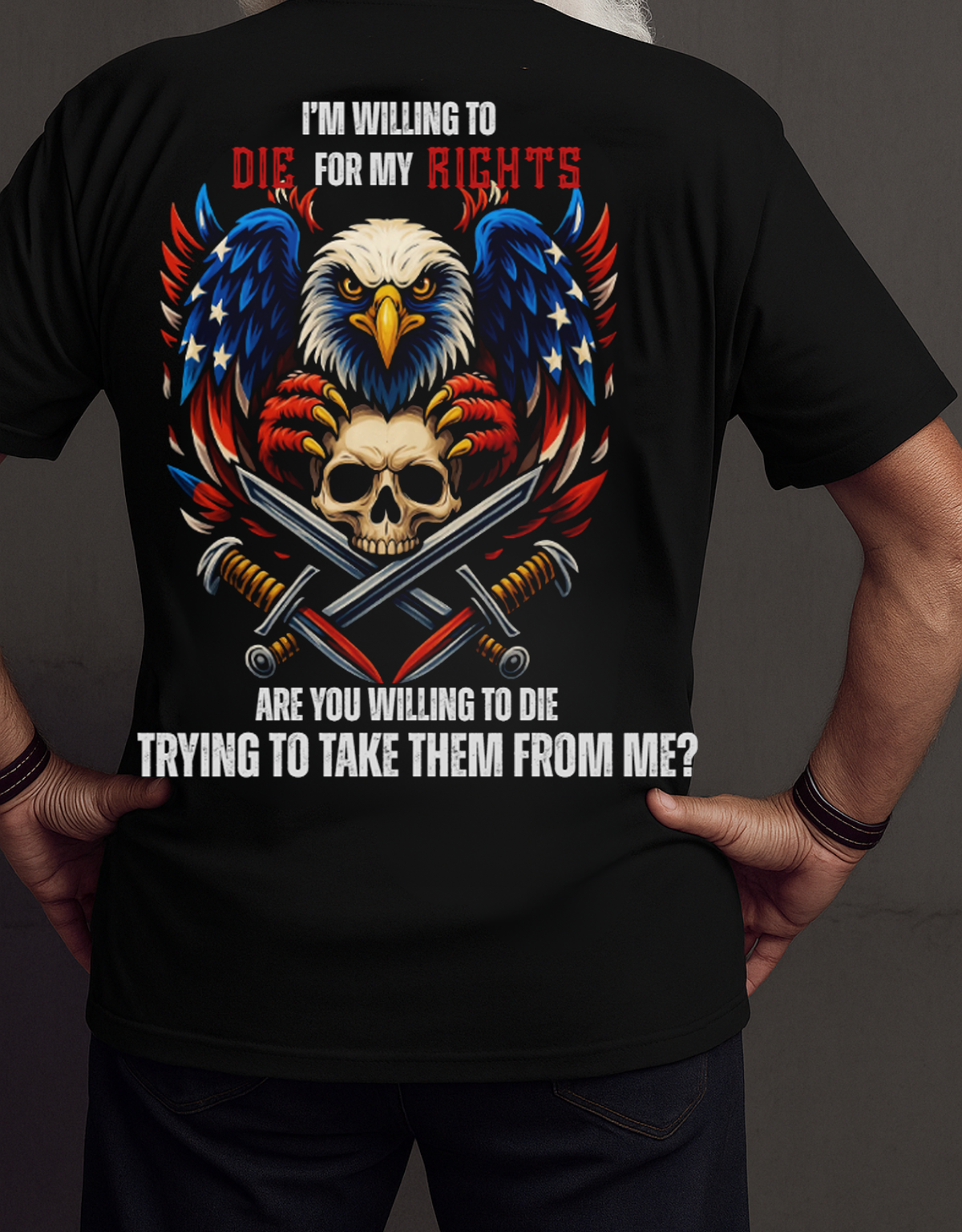Patriotic American Eagle & Skull Graphic Tee, Military Veteran Shirt, Perfect Gift for Veteran Day