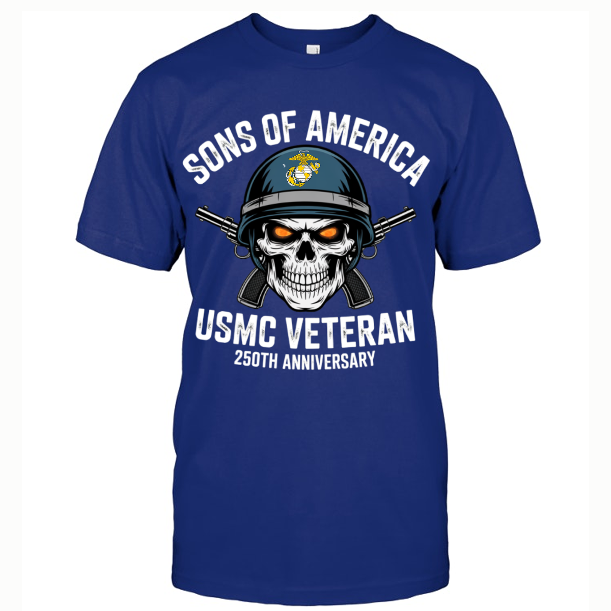 Sons of America Marine Corps Skull Unisex T-Shirt, Patriotic Veteran USMC Gift
