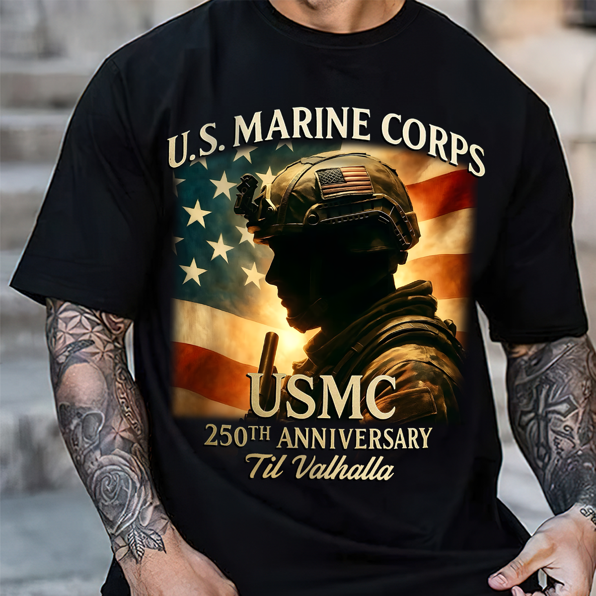 Marine Corps Anniversary Unisex Shirt, USMC Til Valhalla Tactical Tee