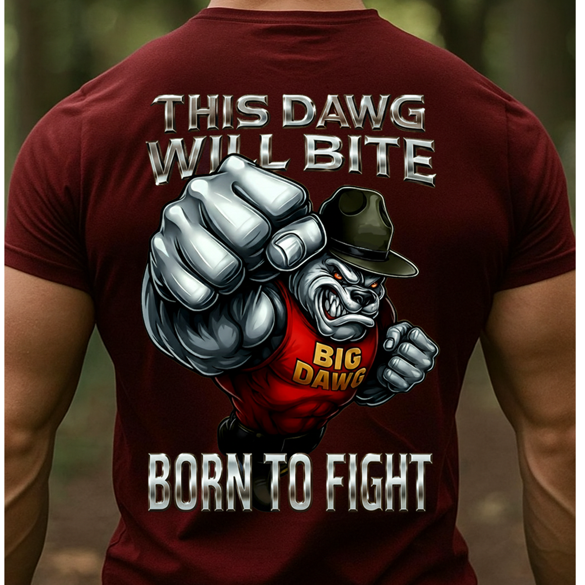 This Dawg Will Bite Bulldog T-Shirt, Hoodie, Sweatshirt – Born to Fight Style Veteran Gym, Tee for Veteran, Dad, Husband