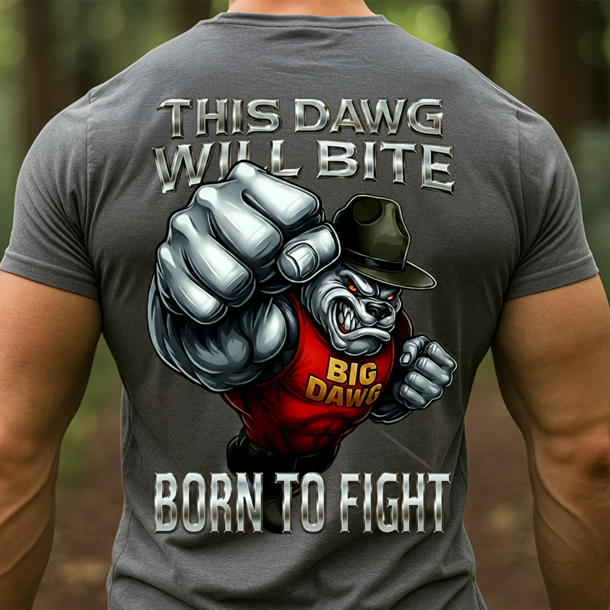 This Dawg Will Bite Bulldog T-Shirt, Hoodie, Sweatshirt – Born to Fight Style Veteran Gym, Tee for Veteran, Dad, Husband