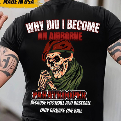 Paratrooper Skull T-Shirt – Funny Airborne Military Tee for Veterans