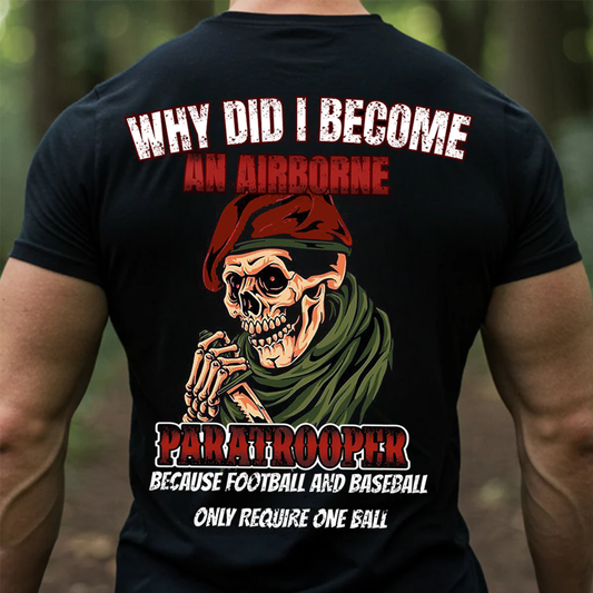 Paratrooper Skull T-Shirt – Funny Airborne Military Tee for Veterans