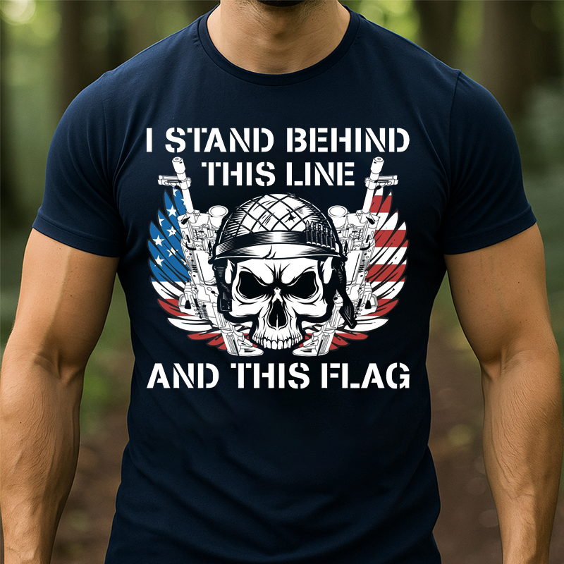 Patriotic American T-Shirt for Men - "Support the Country You Live In" Quote. A Great Gift for a Veteran Dad or Grandpa