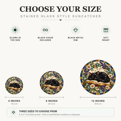 Cozy Cat Nook Stained Glass Suncatcher Window Hanging Ornament