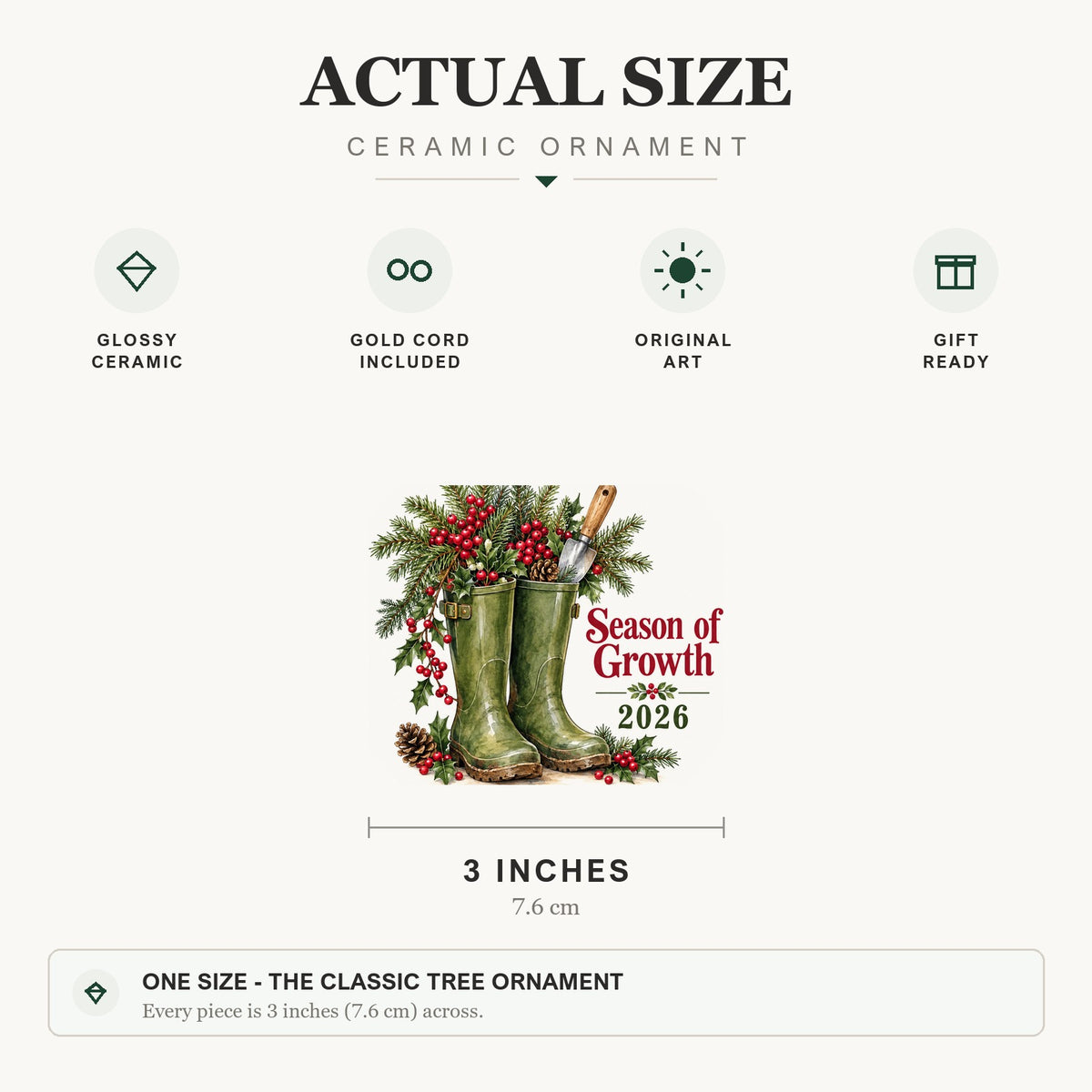 Botanical Garden Boots Christmas Ornament for Plant Lovers