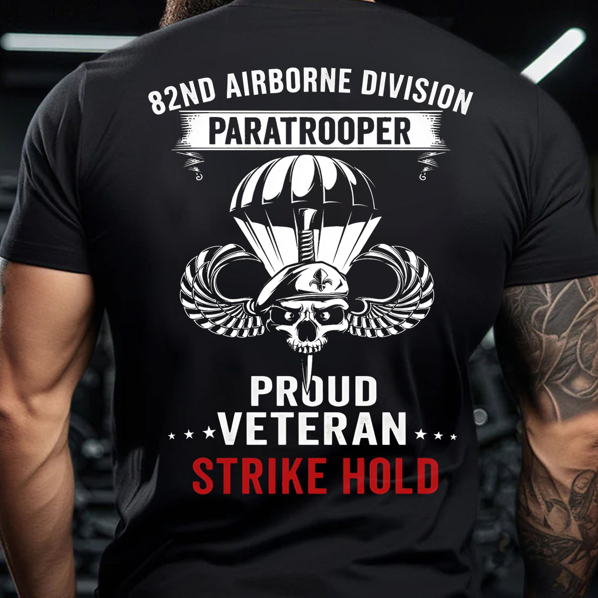 "Strike Hold" 82ND Airborne Division T-Shirt, Skull Airborne Design, Gift Idea for Veterans Day