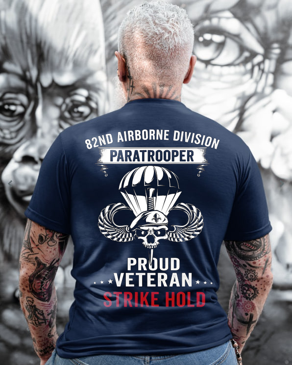"Strike Hold" 82ND Airborne Division T-Shirt, Skull Airborne Design, Gift Idea for Veterans Day