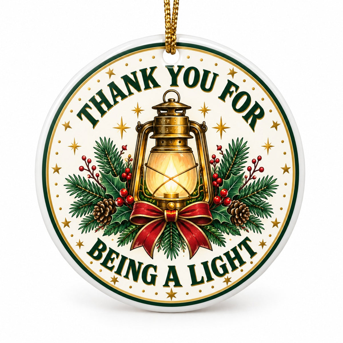 Beacon of Light Thank You Ceramic Christmas Tree Ornament