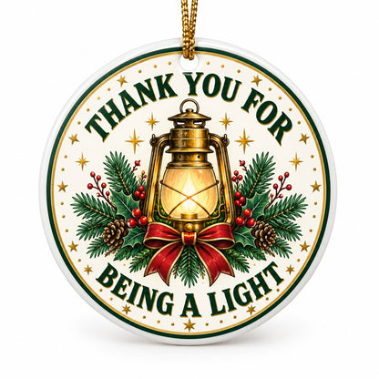 Beacon of Light Thank You Ceramic Christmas Tree Ornament