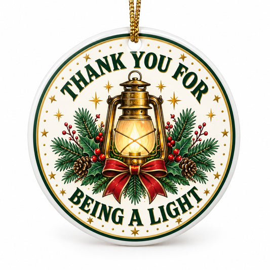 Beacon of Light Thank You Ceramic Christmas Tree Ornament