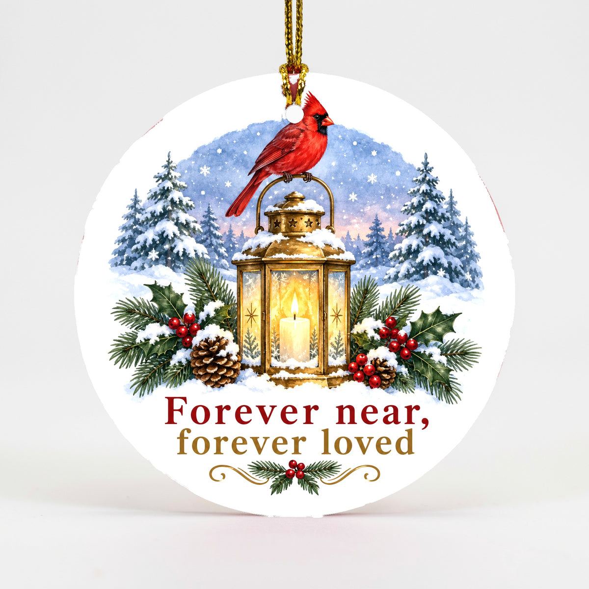 Lantern of Remembrance Memorial Christmas Ornament with Cardinal