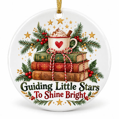 Guiding Little Stars Teacher Keepsake Ceramic Christmas Ornament