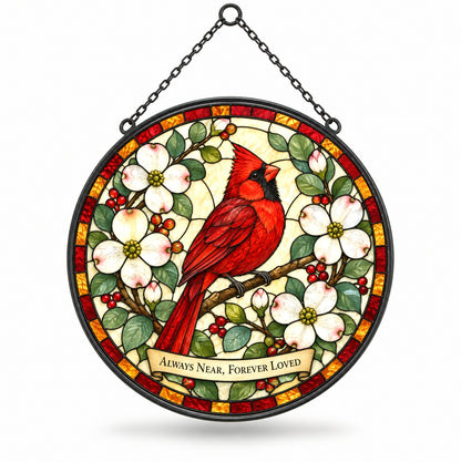 Cardinal of Eternal Comfort Suncatcher, Memorial Glass Ornament