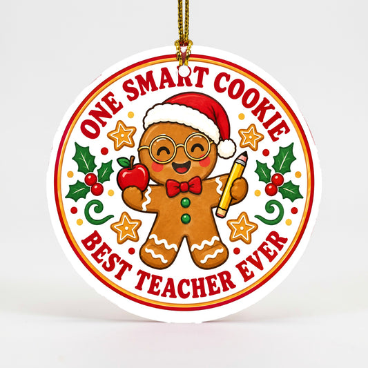 Smart Cookie Teacher Christmas Ornament, Holiday Gift for Educators