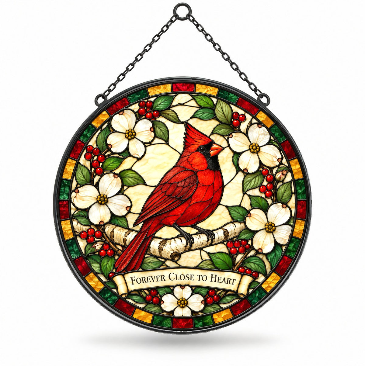 Cardinal of Comfort Memorial Suncatcher, Bereavement Window Ornament