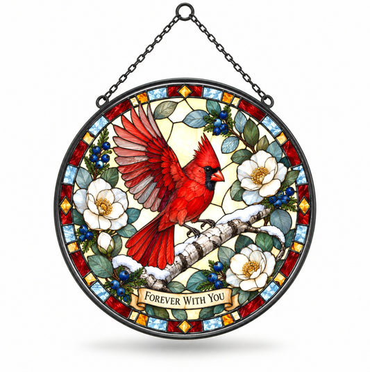 Cardinal Forever With You Memorial Suncatcher Ornament