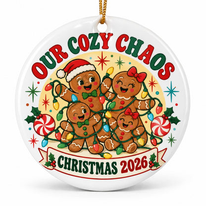 Tangled Gingerbread Family Christmas Ornament, Holiday Keepsake