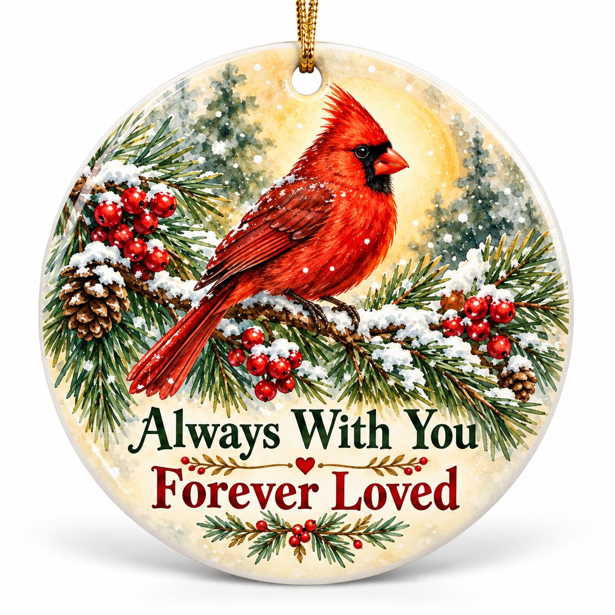 Cardinal Memorial Christmas Ornament, Always With You Keepsake