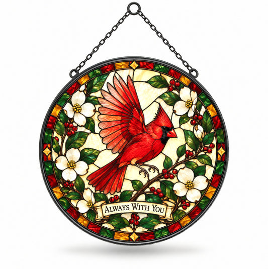 Cardinal of Comfort Memorial Suncatcher, Hanging Glass Ornament