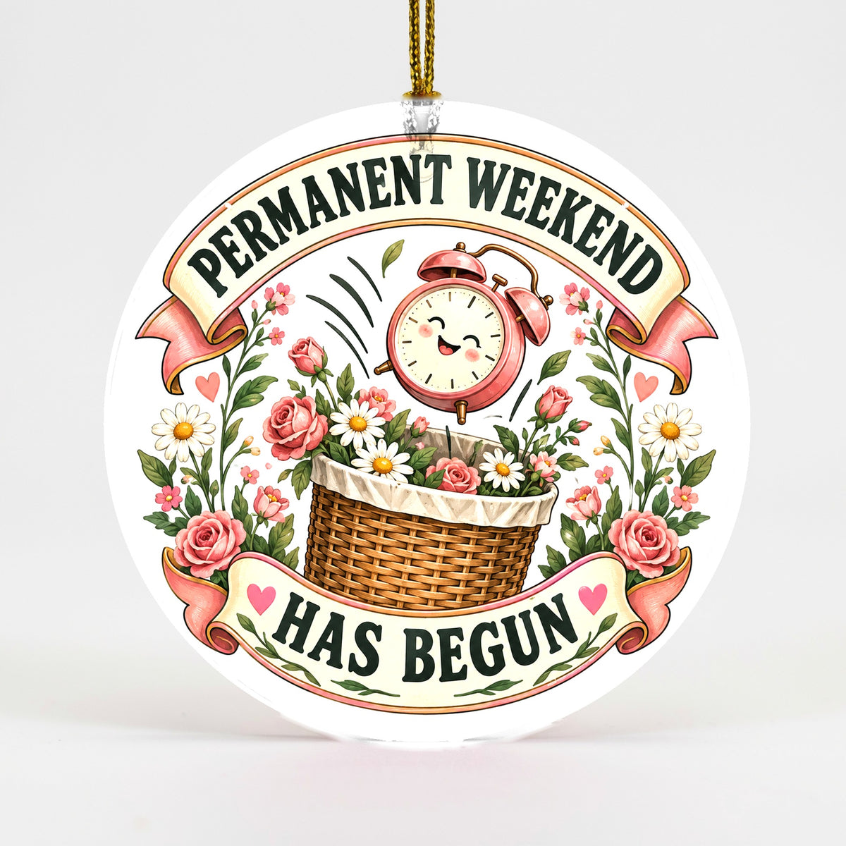 Permanent Weekend Ceramic Retirement Christmas Ornament