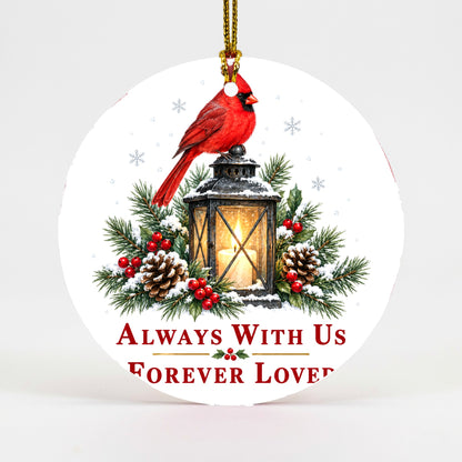 Luminous Remembrance Lantern Cardinal Memorial Ceramic Christmas Ornament