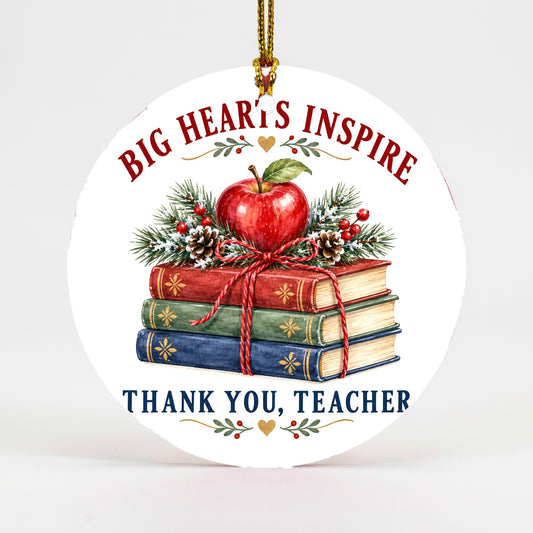 Storybook Teacher Appreciation Ceramic Christmas Ornament