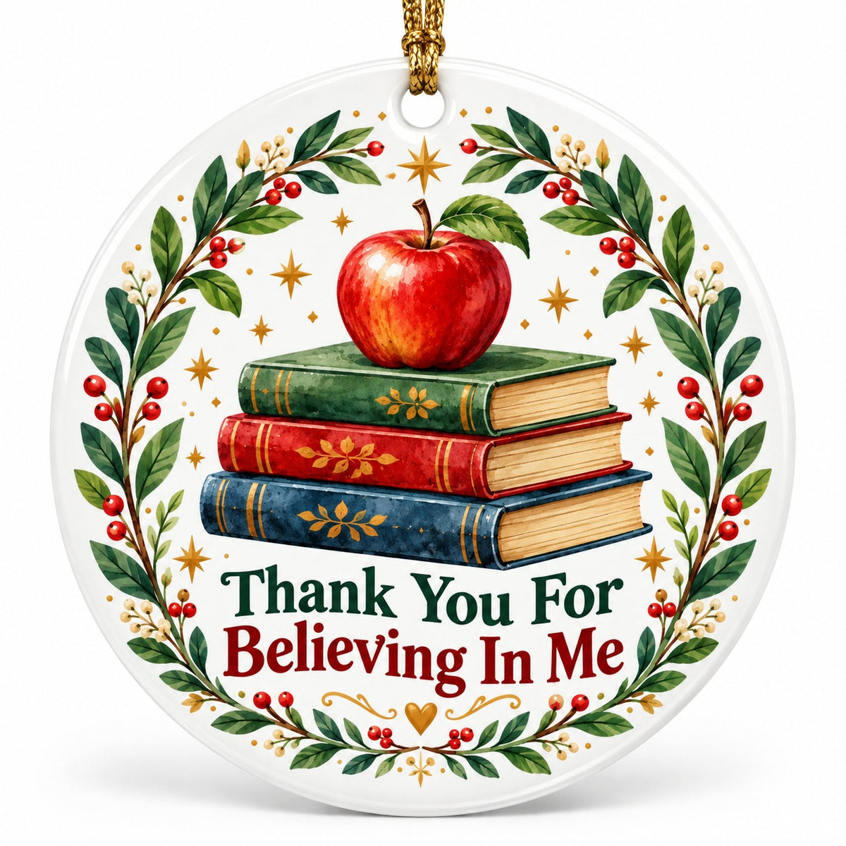 Storybook Blooms Teacher Keepsake Ceramic Christmas Ornament