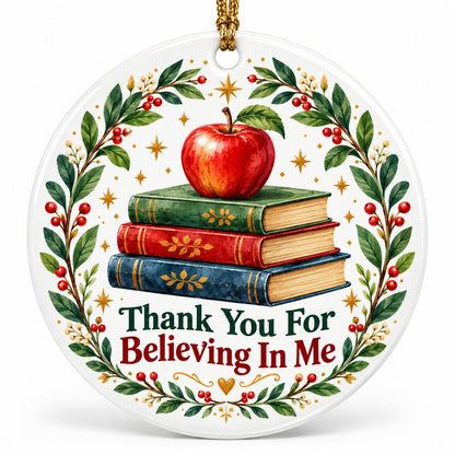 Storybook Blooms Teacher Keepsake Ceramic Christmas Ornament