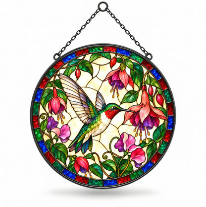 Ruby Hummingbird Suncatcher Window Hanging Ornament for Garden Lovers