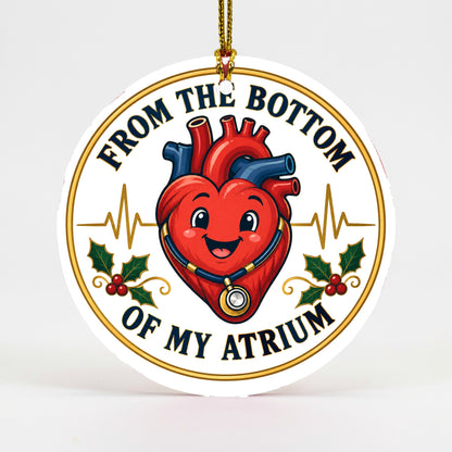 Bottom of My Atrium Badge Ceramic Holiday Ornament, Medical Gift