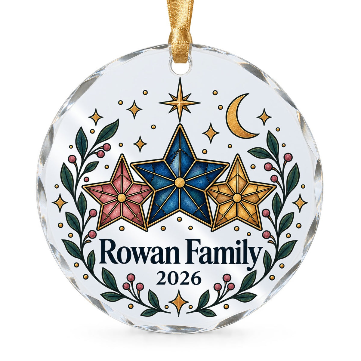 Growing Family Celestial Keepsake Glass Ornament
