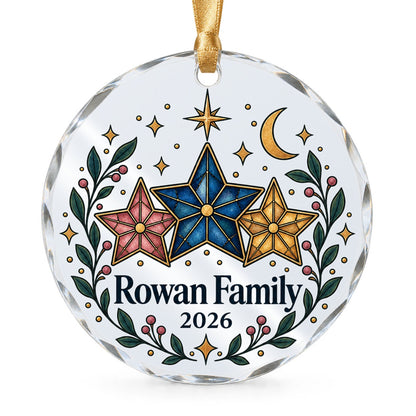 Growing Family Celestial Keepsake Glass Ornament