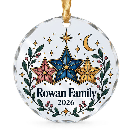 Growing Family Celestial Keepsake Glass Ornament