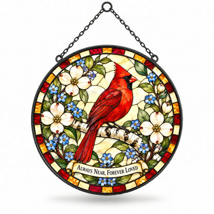 Cardinal of Comfort Memorial Suncatcher, Bereavement Glass Ornament