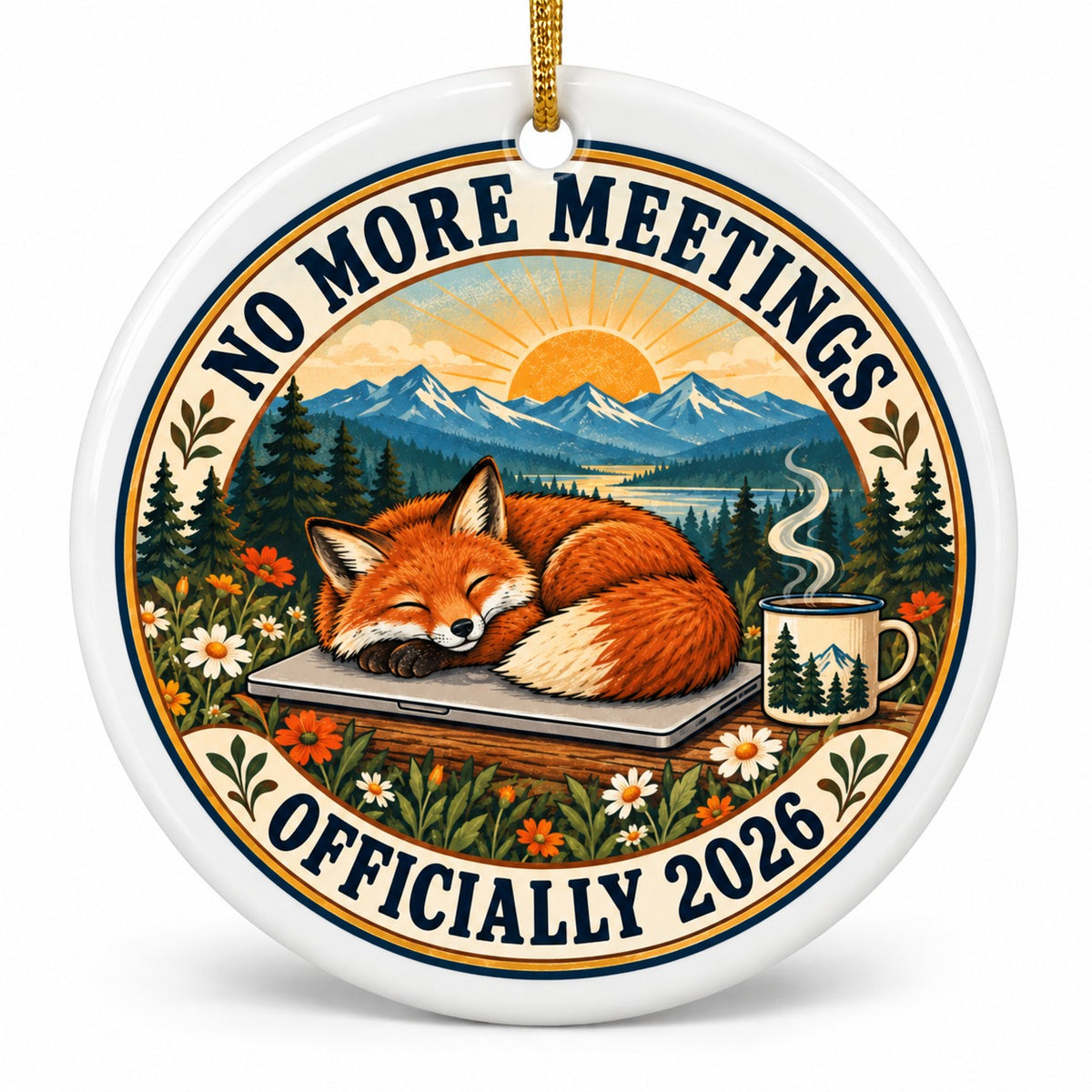 No More Meetings Retirement 2026 Ceramic Christmas Ornament Keepsake