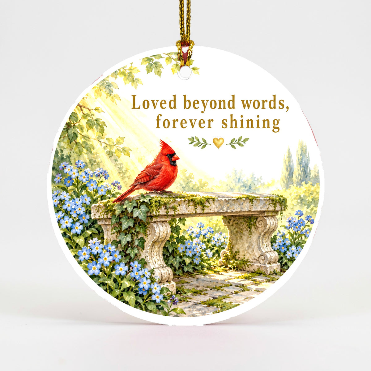 Morning Sunbeam Memorial Cardinal Ornament, Sympathy Bereavement Keepsake