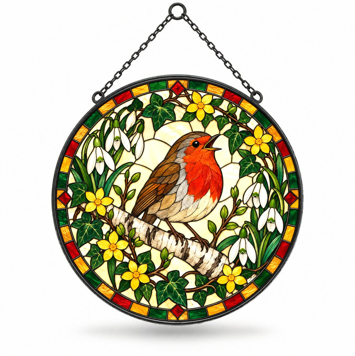 Song of Hope Robin Suncatcher Hanging Glass Window Ornament