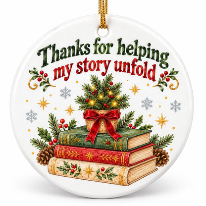 Storybook Seedling Teacher Tribute Christmas Ceramic Ornament