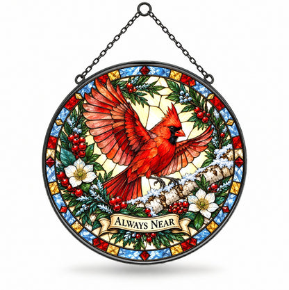 Winter Messenger Cardinal Suncatcher Window Hanging Memorial Ornament