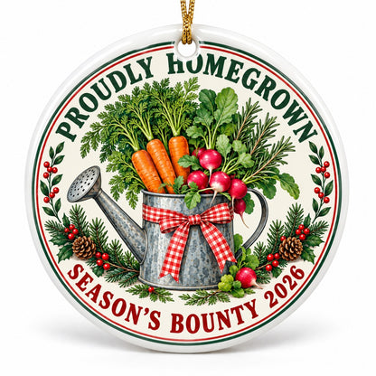 Proudly Homegrown Garden Harvest Ceramic Christmas Ornament
