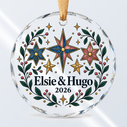 Grandparents Family Celestial Keepsake Glass Ornament