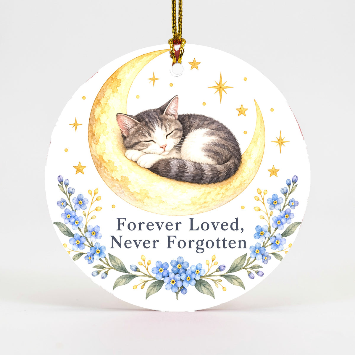 Moonbeam Cat Memorial Ornament, Pet Sympathy Remembrance Keepsake