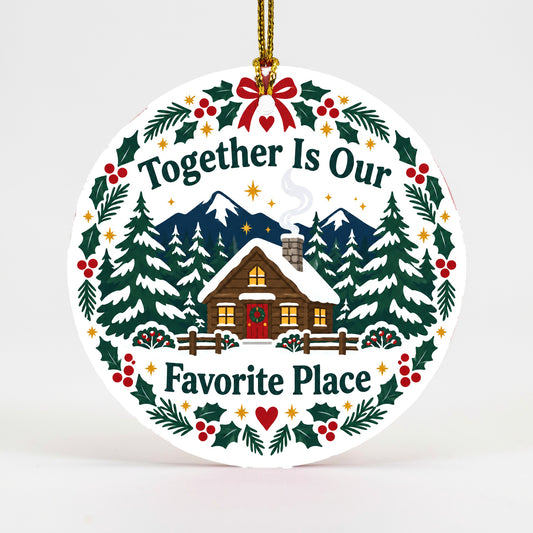 Cozy Cabin Togetherness Christmas Ornament, Family Holiday Tree Decor