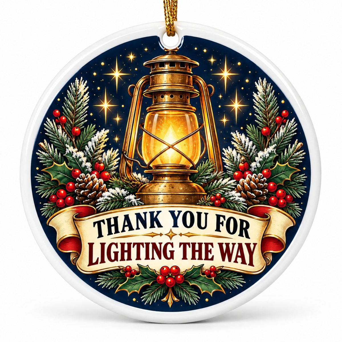 Beacon of Gratitude Ceramic Christmas Ornament for Mentors