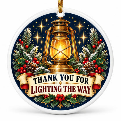 Beacon of Gratitude Ceramic Christmas Ornament for Mentors