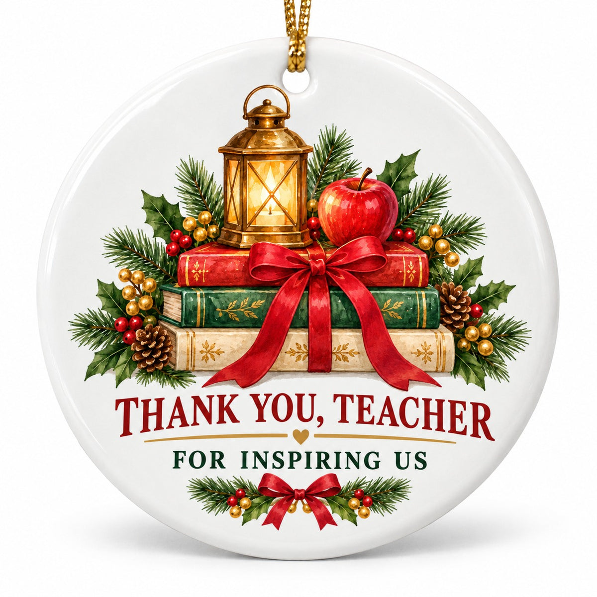 Guiding Light Teacher Keepsake Ceramic Christmas Ornament